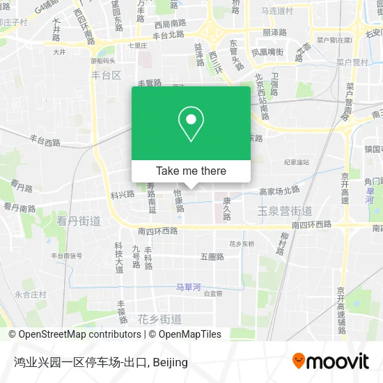 鸿业兴园一区停车场-出口 map