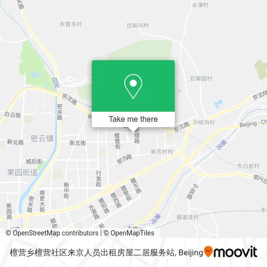 檀营乡檀营社区来京人员出租房屋二居服务站 map