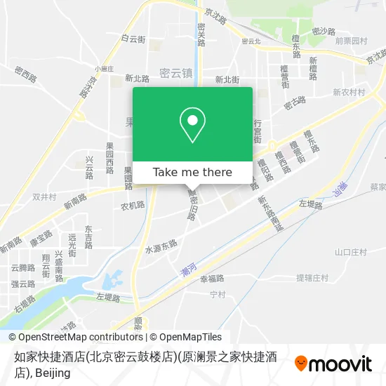 如家快捷酒店(北京密云鼓楼店)(原澜景之家快捷酒店) map