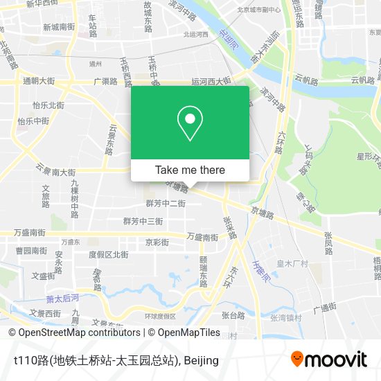 t110路(地铁土桥站-太玉园总站) map