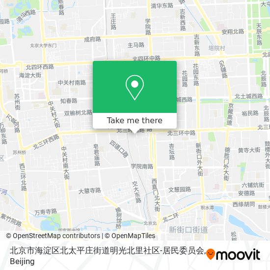 北京市海淀区北太平庄街道明光北里社区-居民委员会 map