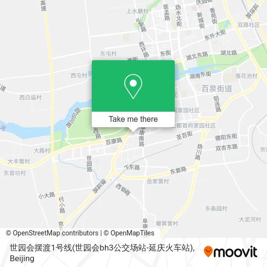 世园会摆渡1号线(世园会bh3公交场站-延庆火车站) map