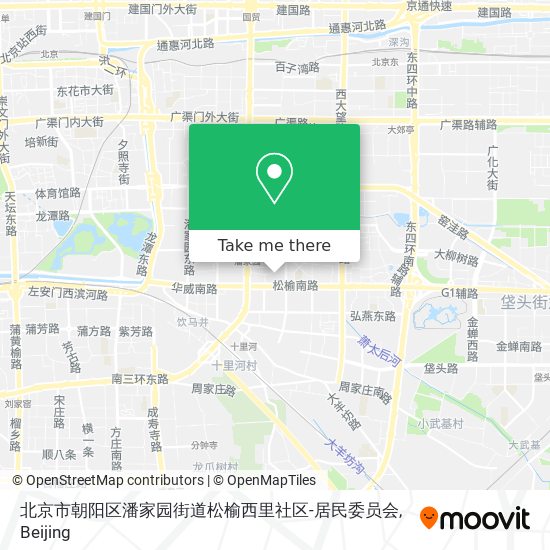 北京市朝阳区潘家园街道松榆西里社区-居民委员会 map