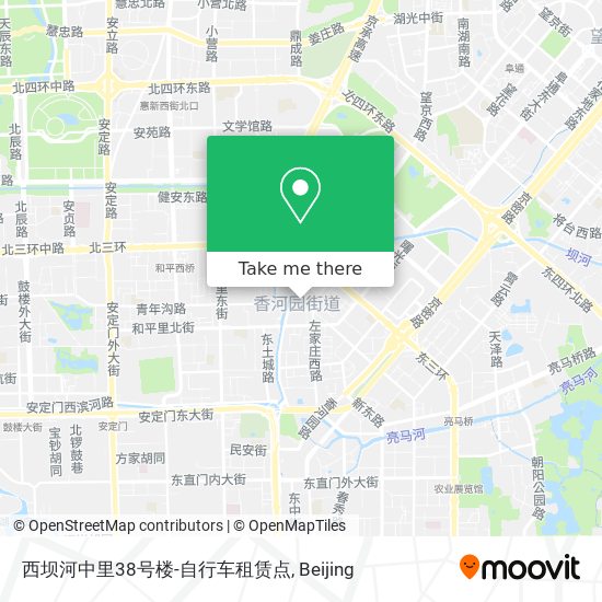 西坝河中里38号楼-自行车租赁点 map