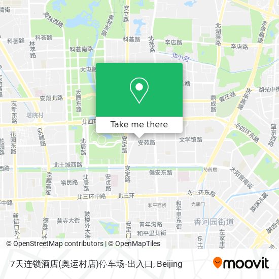 7天连锁酒店(奥运村店)停车场-出入口 map