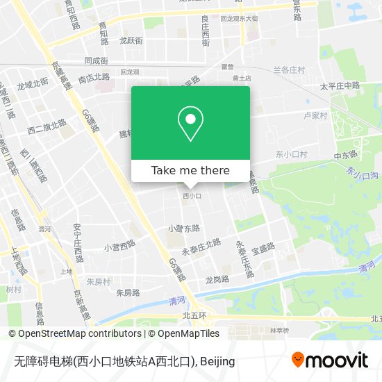 无障碍电梯(西小口地铁站A西北口) map
