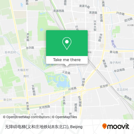 无障碍电梯(义和庄地铁站B东北口) map