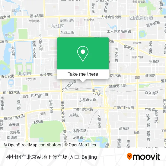 神州租车北京站地下停车场-入口 map