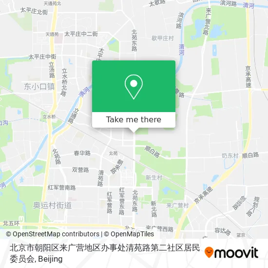北京市朝阳区来广营地区办事处清苑路第二社区居民委员会 map