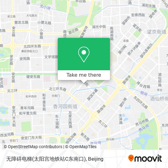 无障碍电梯(太阳宫地铁站C东南口) map