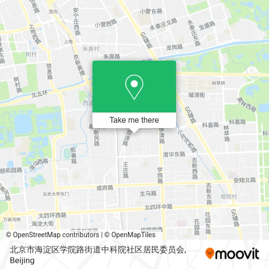 北京市海淀区学院路街道中科院社区居民委员会 map