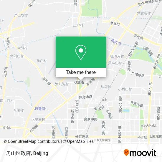 房山区政府 map