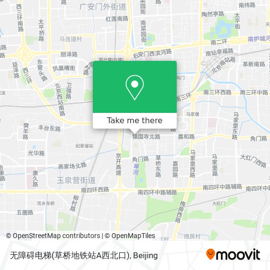 无障碍电梯(草桥地铁站A西北口) map