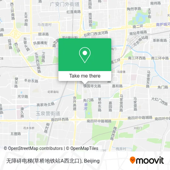 无障碍电梯(草桥地铁站A西北口) map