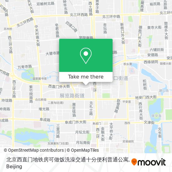 北京西直门地铁房可做饭洗澡交通十分便利普通公寓 map