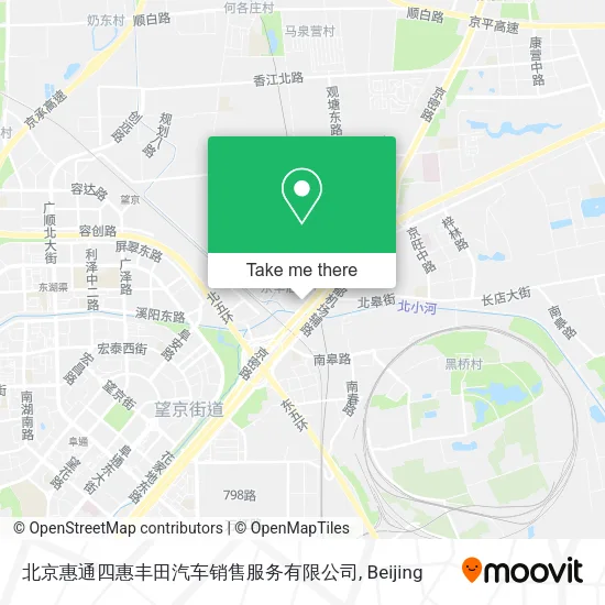 北京惠通四惠丰田汽车销售服务有限公司 map