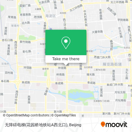 无障碍电梯(花园桥地铁站A西北口) map