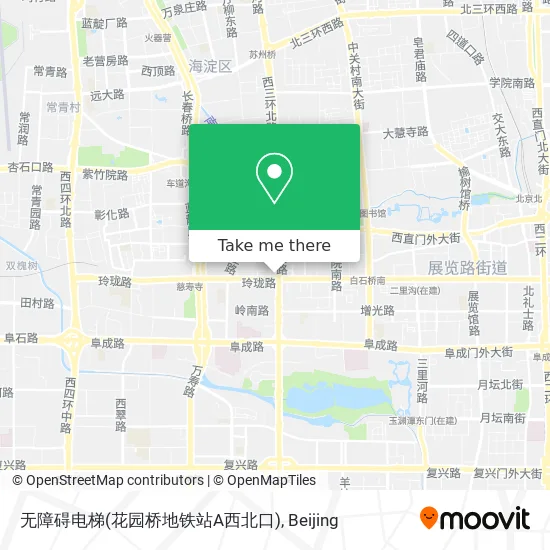 无障碍电梯(花园桥地铁站A西北口) map