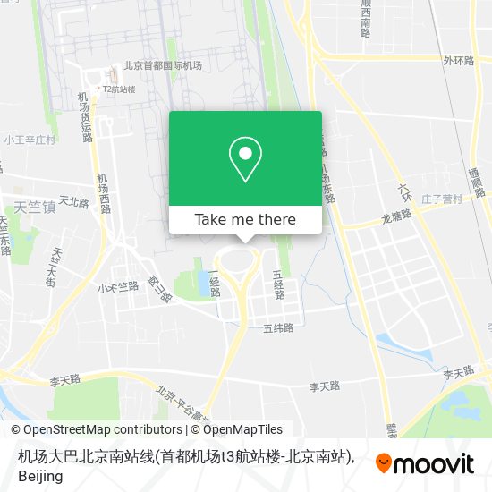机场大巴北京南站线(首都机场t3航站楼-北京南站) map