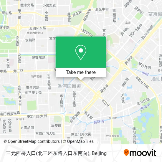 三元西桥入口(北三环东路入口东南向) map
