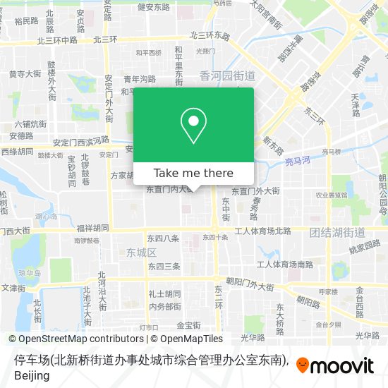 停车场(北新桥街道办事处城市综合管理办公室东南) map