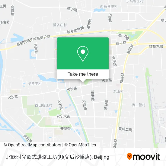 北欧时光欧式烘焙工坊(顺义后沙峪店) map