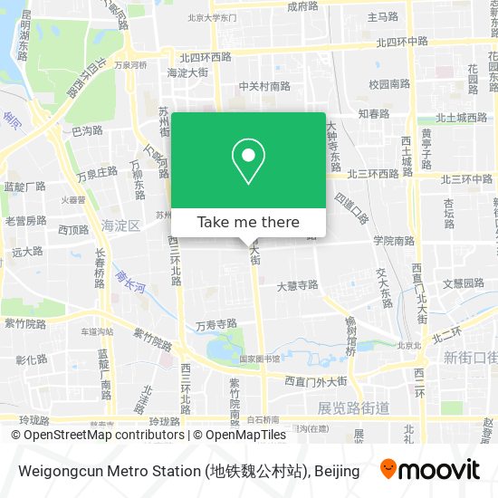 Weigongcun Metro Station (地铁魏公村站) map