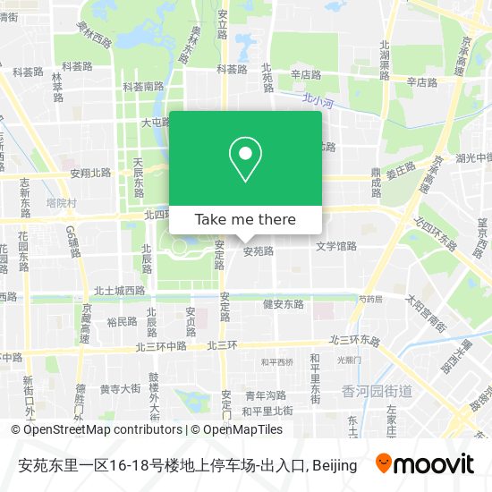 安苑东里一区16-18号楼地上停车场-出入口 map