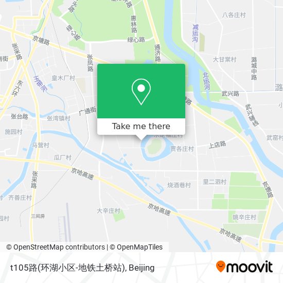 t105路(环湖小区-地铁土桥站) map