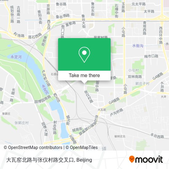 大瓦窑北路与张仪村路交叉口 map