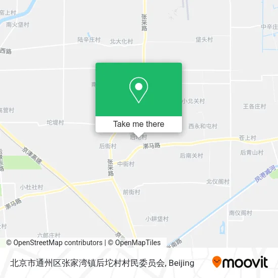 北京市通州区张家湾镇后坨村村民委员会 map