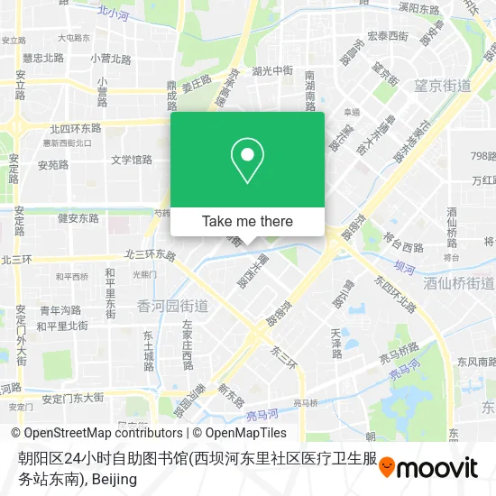朝阳区24小时自助图书馆(西坝河东里社区医疗卫生服务站东南) map