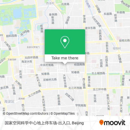 国家空间科学中心地上停车场-出入口 map