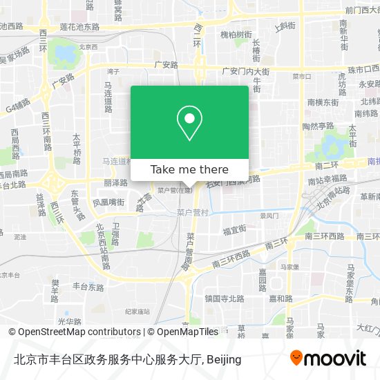 北京市丰台区政务服务中心服务大厅 map