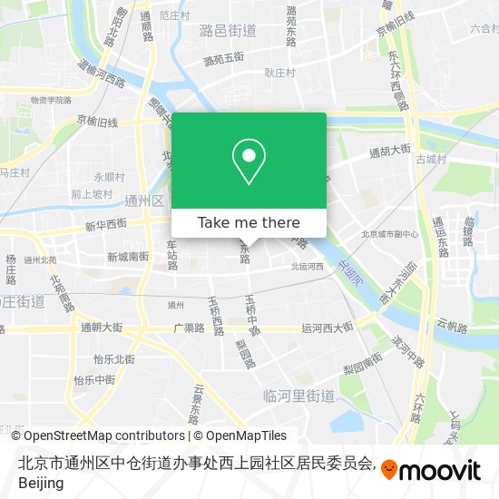 北京市通州区中仓街道办事处西上园社区居民委员会 map
