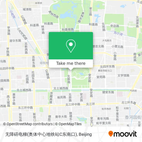 无障碍电梯(奥体中心地铁站C东南口) map