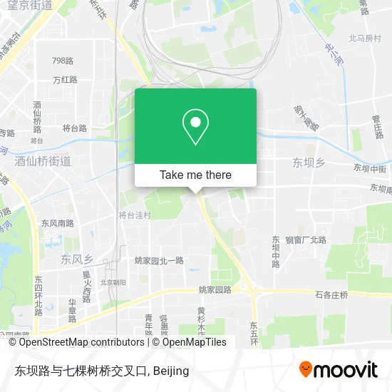 东坝路与七棵树桥交叉口 map