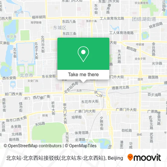 北京站-北京西站接驳线(北京站东-北京西站) map