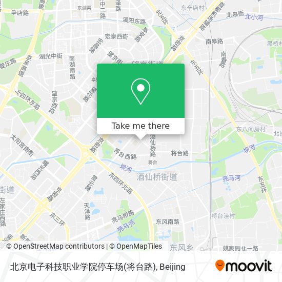 北京电子科技职业学院停车场(将台路) map