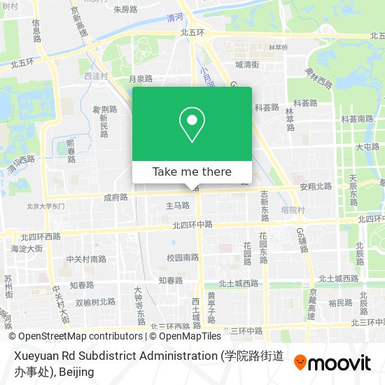 Xueyuan Rd Subdistrict Administration (学院路街道办事处) map