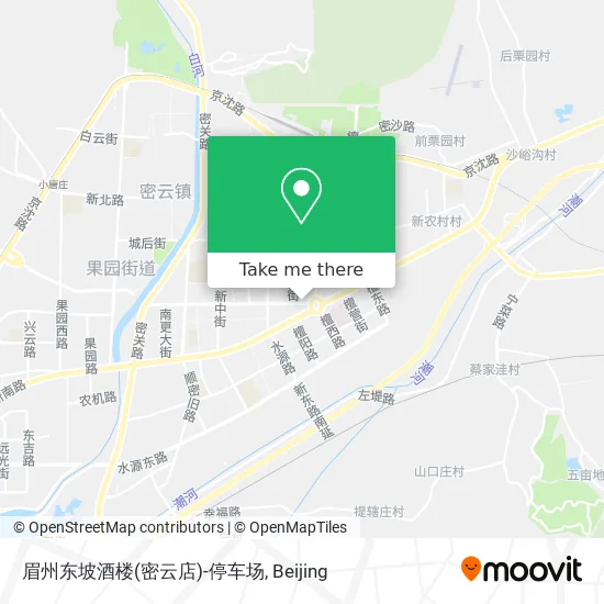 眉州东坡酒楼(密云店)-停车场 map