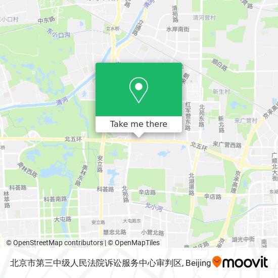 北京市第三中级人民法院诉讼服务中心审判区 map