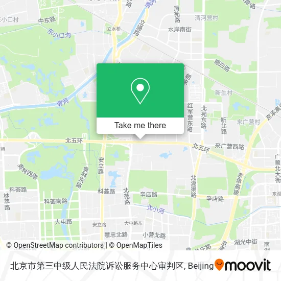 北京市第三中级人民法院诉讼服务中心审判区 map