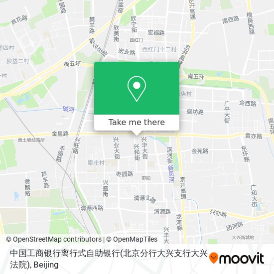 中国工商银行离行式自助银行(北京分行大兴支行大兴法院) map