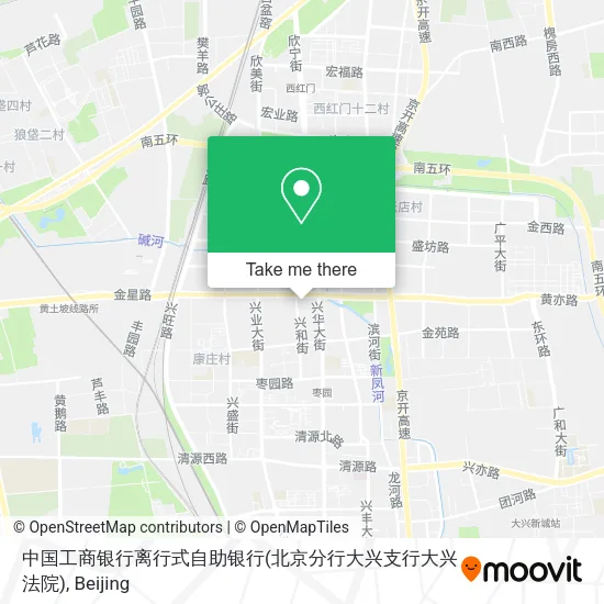 中国工商银行离行式自助银行(北京分行大兴支行大兴法院) map