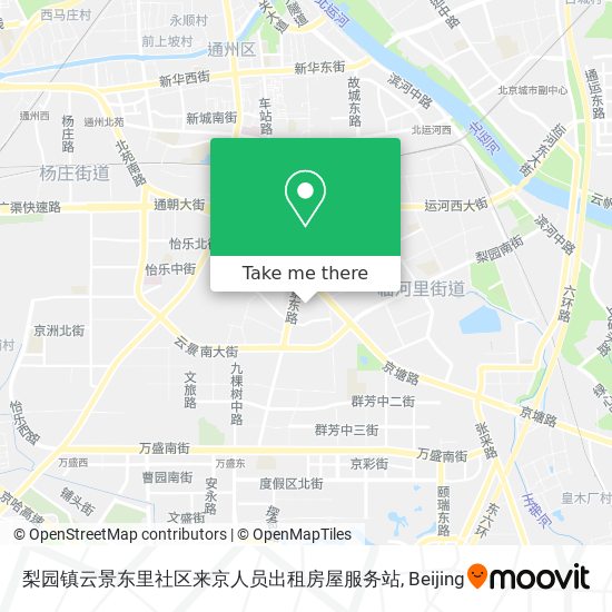 梨园镇云景东里社区来京人员出租房屋服务站 map