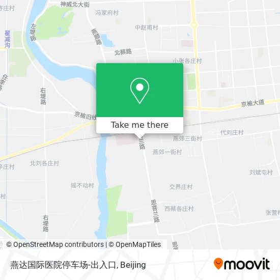 燕达国际医院停车场-出入口 map
