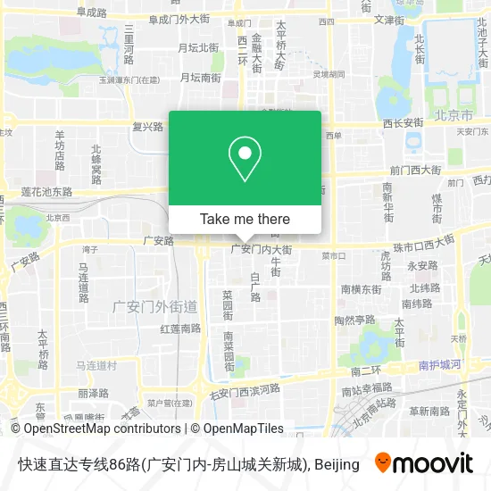 快速直达专线86路(广安门内-房山城关新城) map