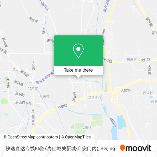 快速直达专线86路(房山城关新城-广安门内) map
