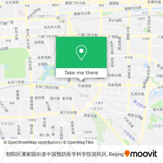 朝阳区潘家园街道中国预防医学科学院居民区 map